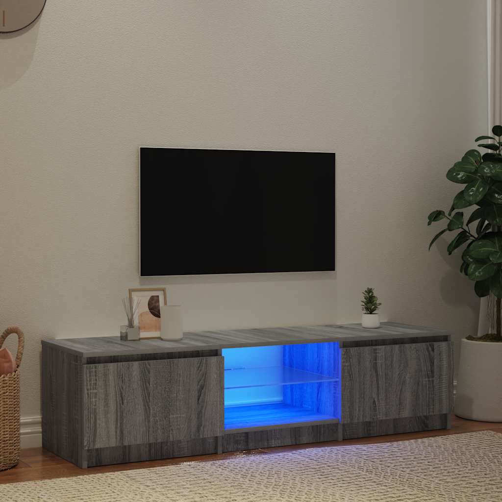 TV ormarić s LED svjetlima boja hrasta sonome 140x40x36 cm