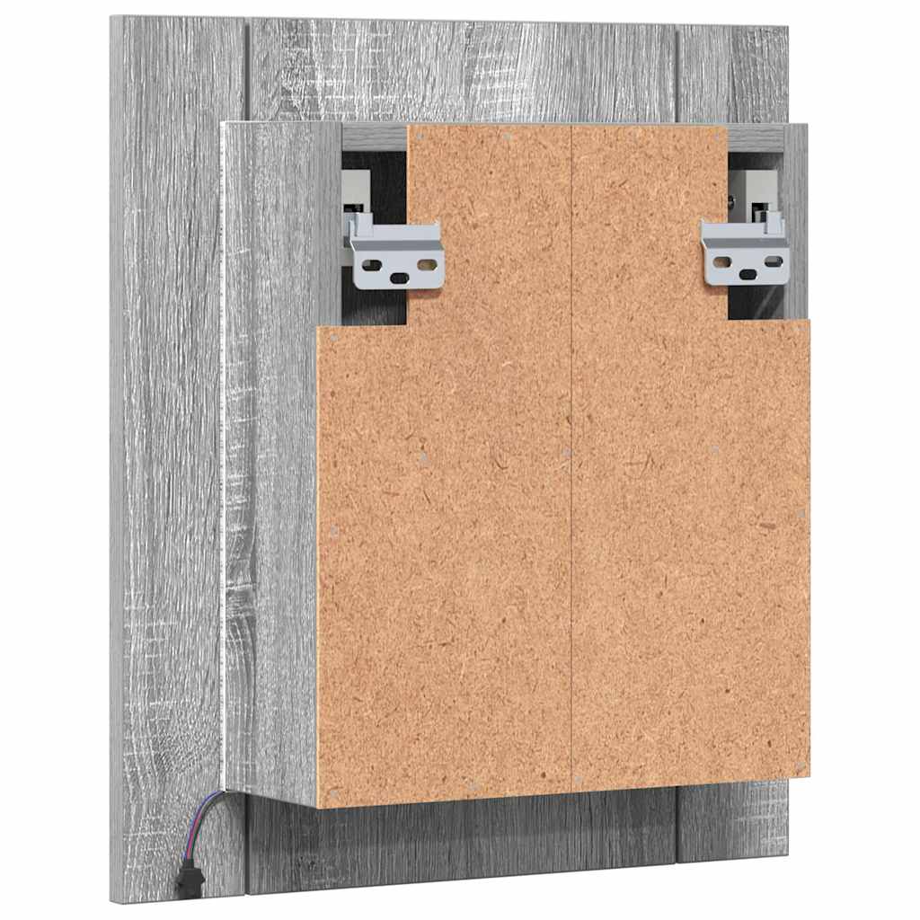 LED kupaonski ormarić s ogledalom boja hrasta 40x12x45cm drveni