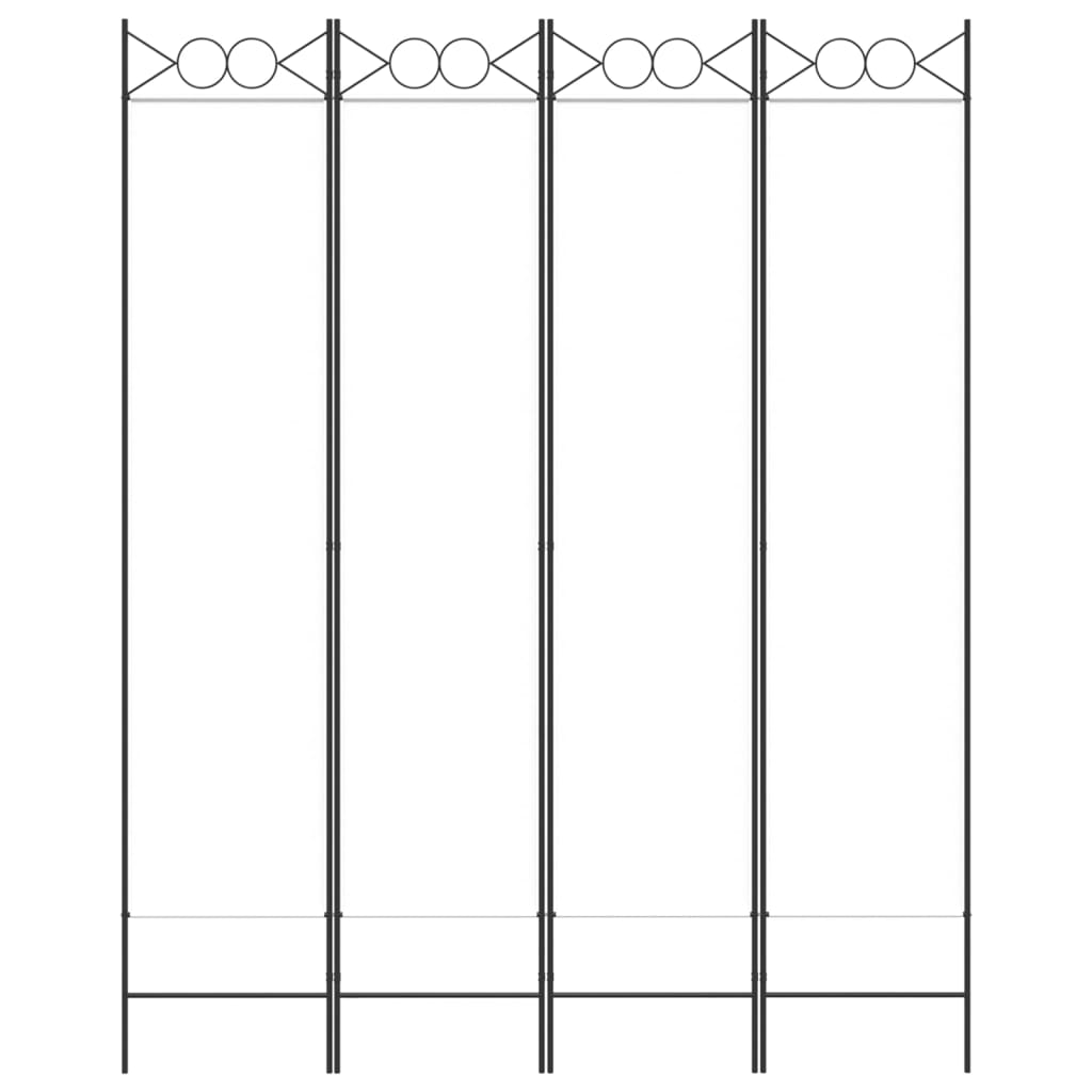 Sobna pregrada s 4 panela bijela 160 x 200 cm od tkanine