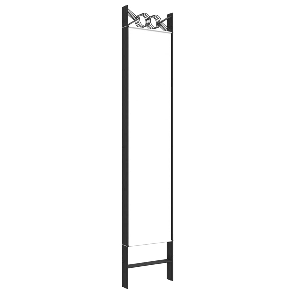 Sobna pregrada s 5 panela bijela 200 x 200 cm od tkanine