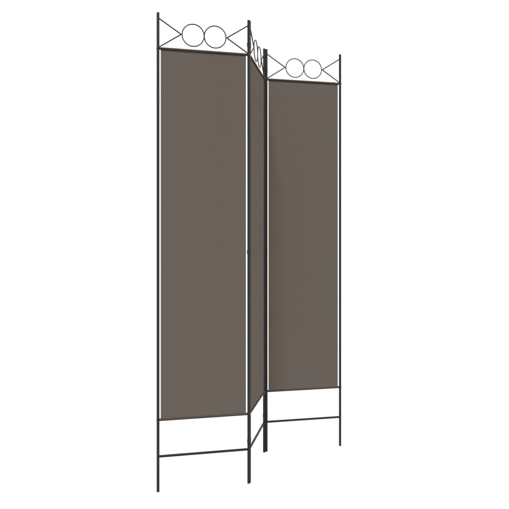Sobna pregrada s 3 panela antracit 120 x 220 cm od tkanine