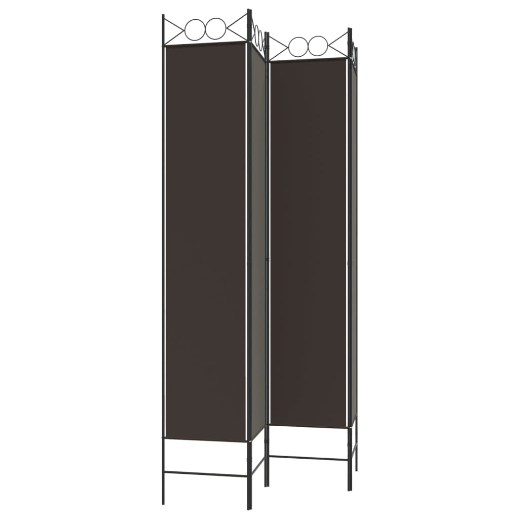 Sobna pregrada s 4 panela smeđa 160x220 cm od tkanine