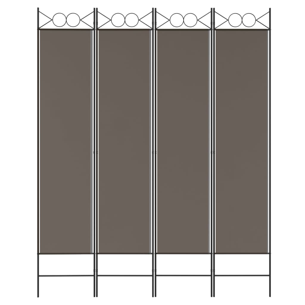 Sobna pregrada s 4 panela antracit 160x220 cm od tkanine