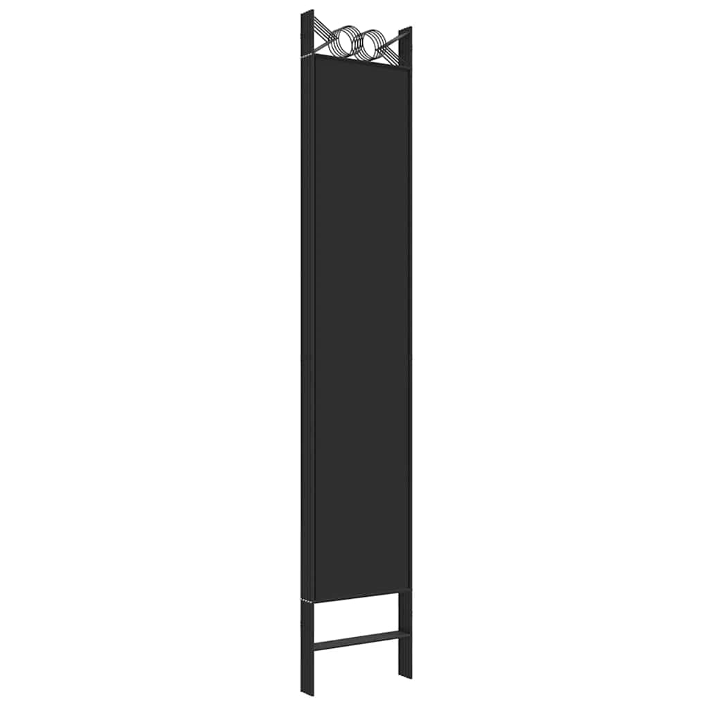 Sobna pregrada s 5 panela crna 200x220 cm od tkanine