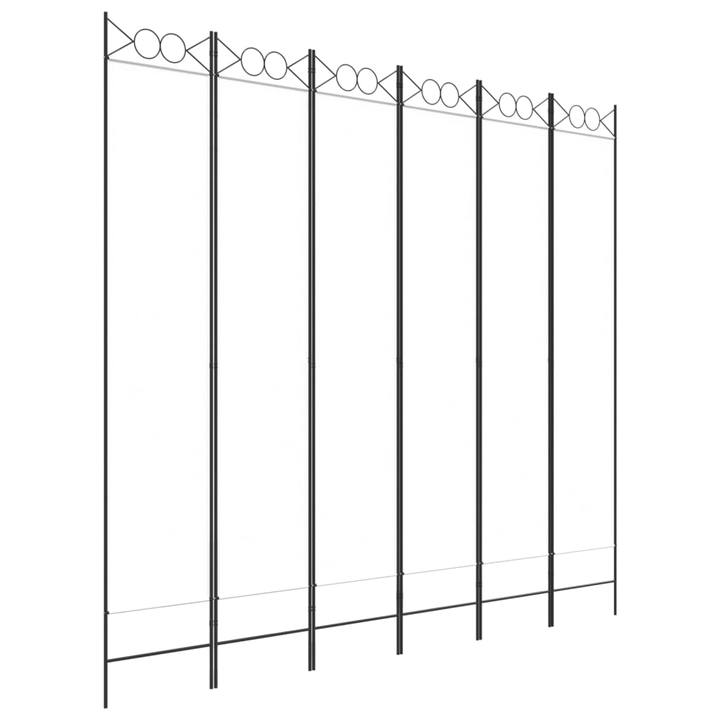 Sobna pregrada sa 6 panela bijela 240x220 cm od tkanine