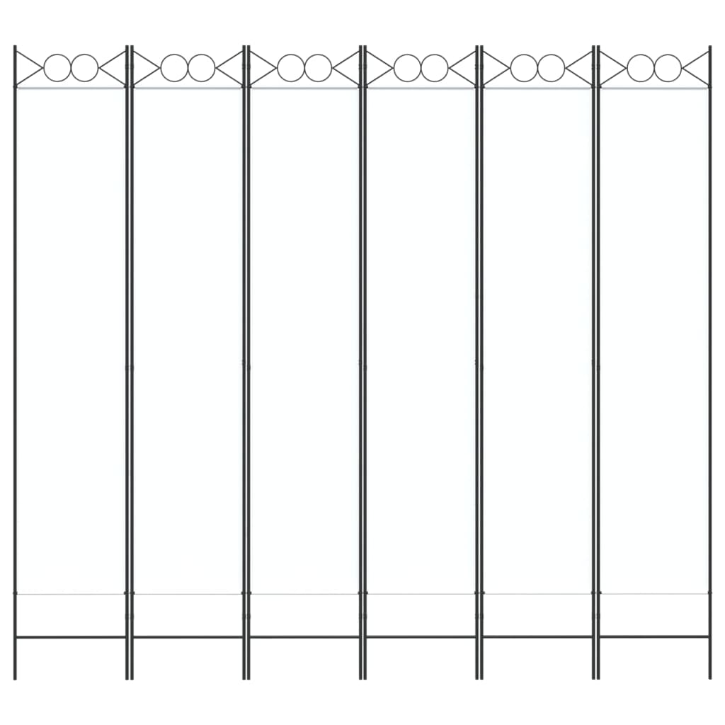 Sobna pregrada sa 6 panela bijela 240x220 cm od tkanine