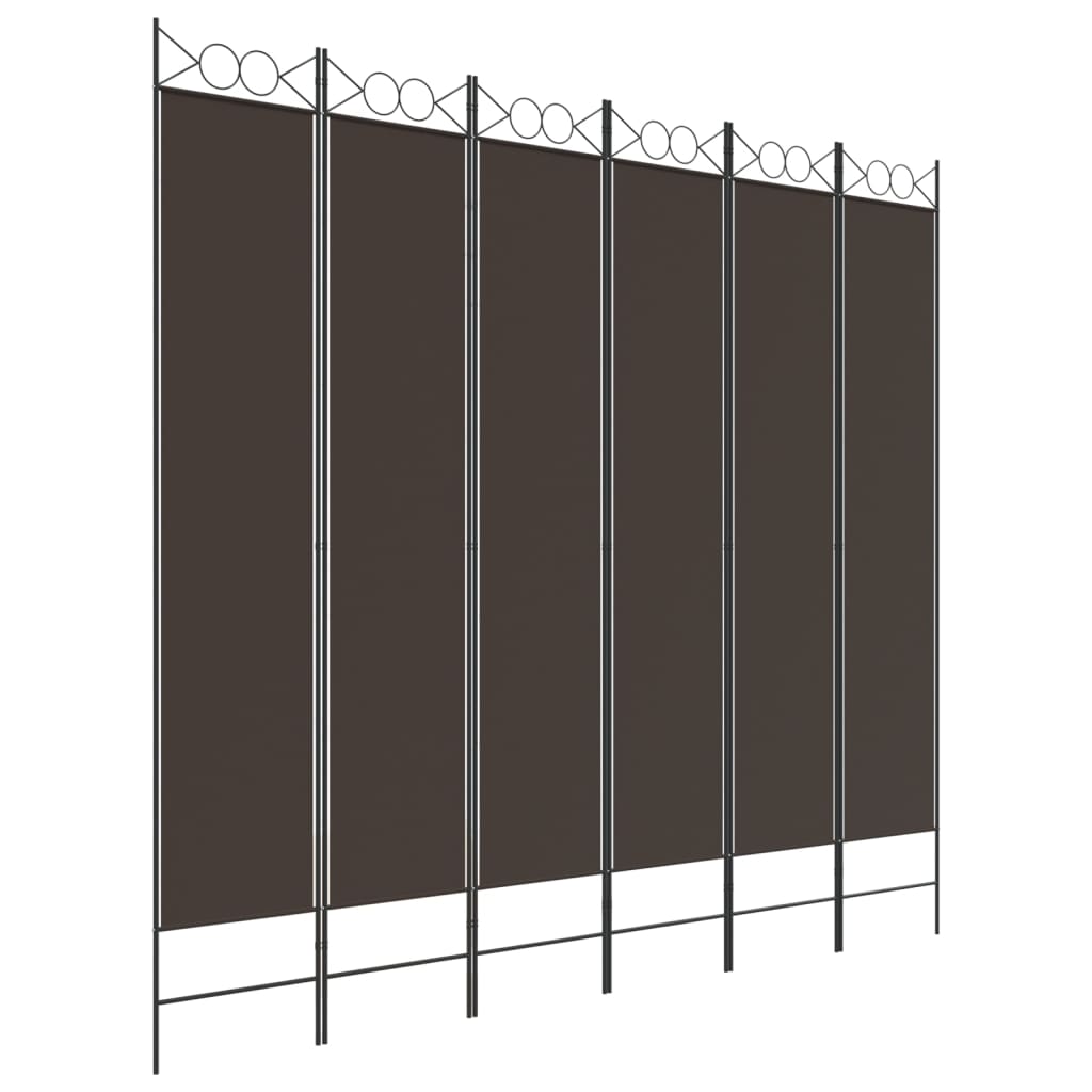 Sobna pregrada s 6 panela smeđa 240x220 cm od tkanine