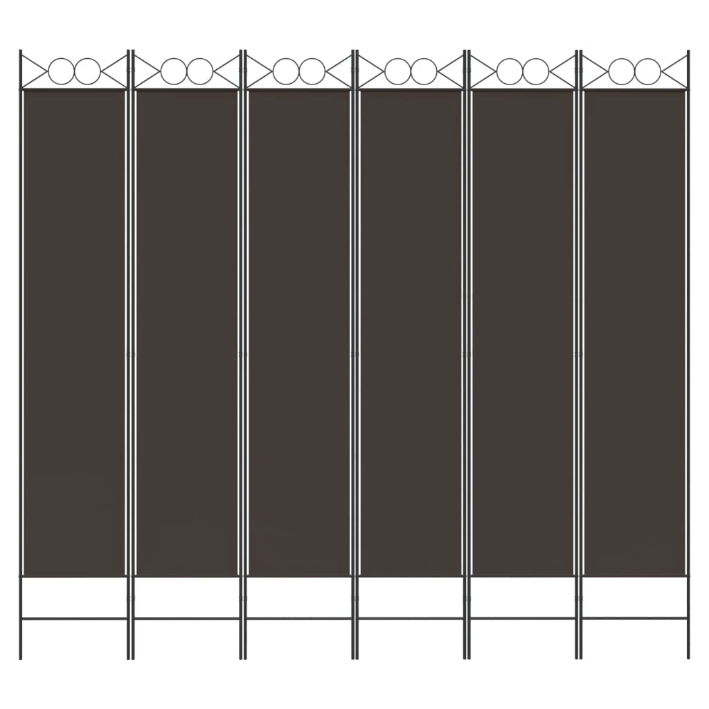Sobna pregrada s 6 panela smeđa 240x220 cm od tkanine