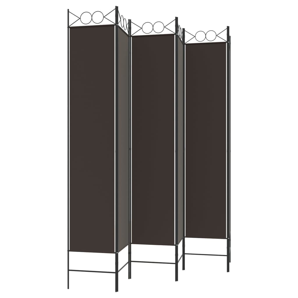 Sobna pregrada s 6 panela smeđa 240x220 cm od tkanine