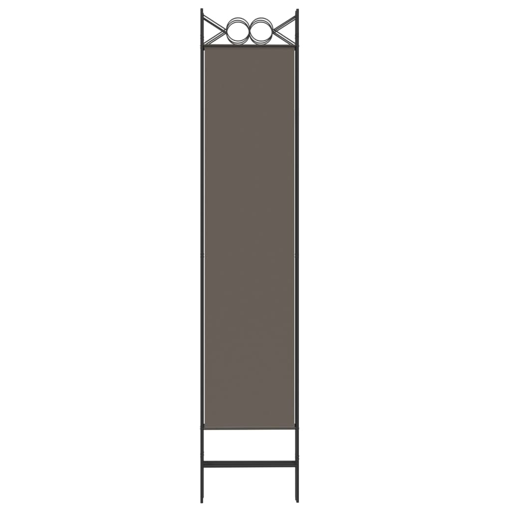 Sobna pregrada s 6 panela antracit 240x220 cm od tkanine