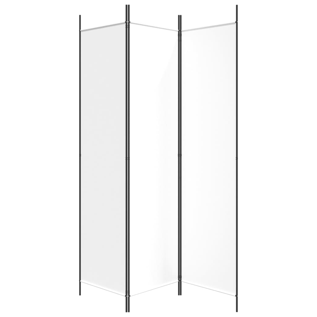 Sobna pregrada s 3 panela bijela 150 x 200 cm od tkanine