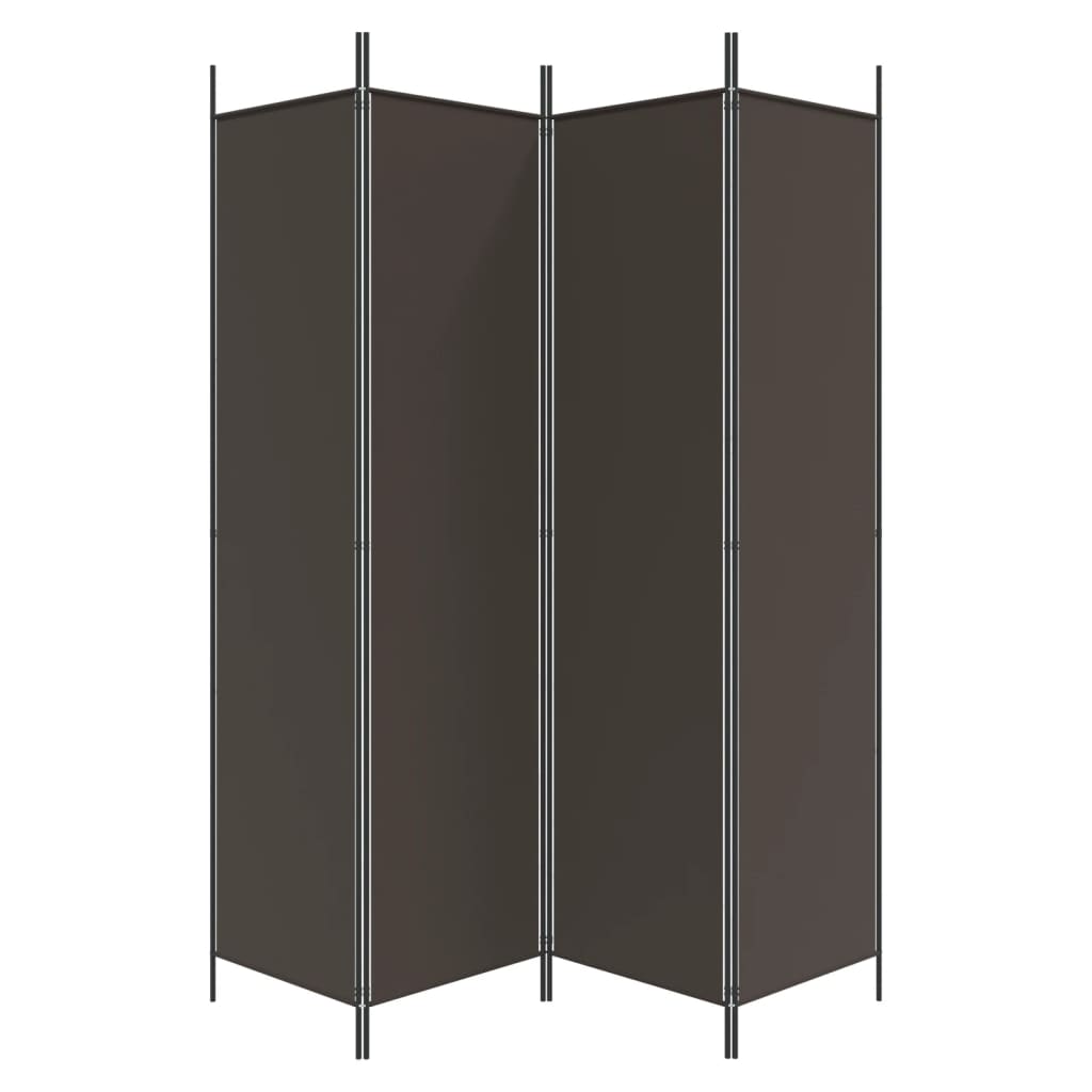 Sobna pregrada s 4 panela smeđa 200 x 200 cm od tkanine