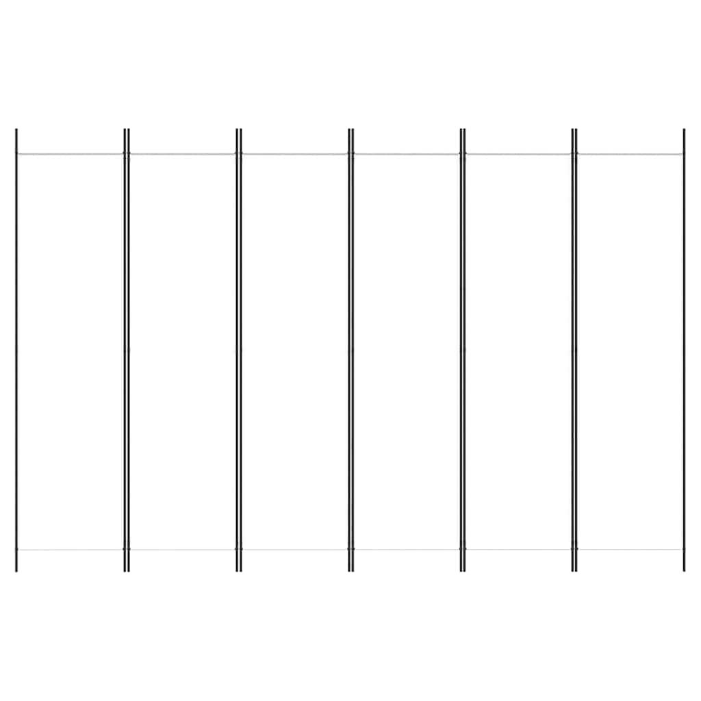 Sobna pregrada s 6 panela bijela 300x200 cm od tkanine