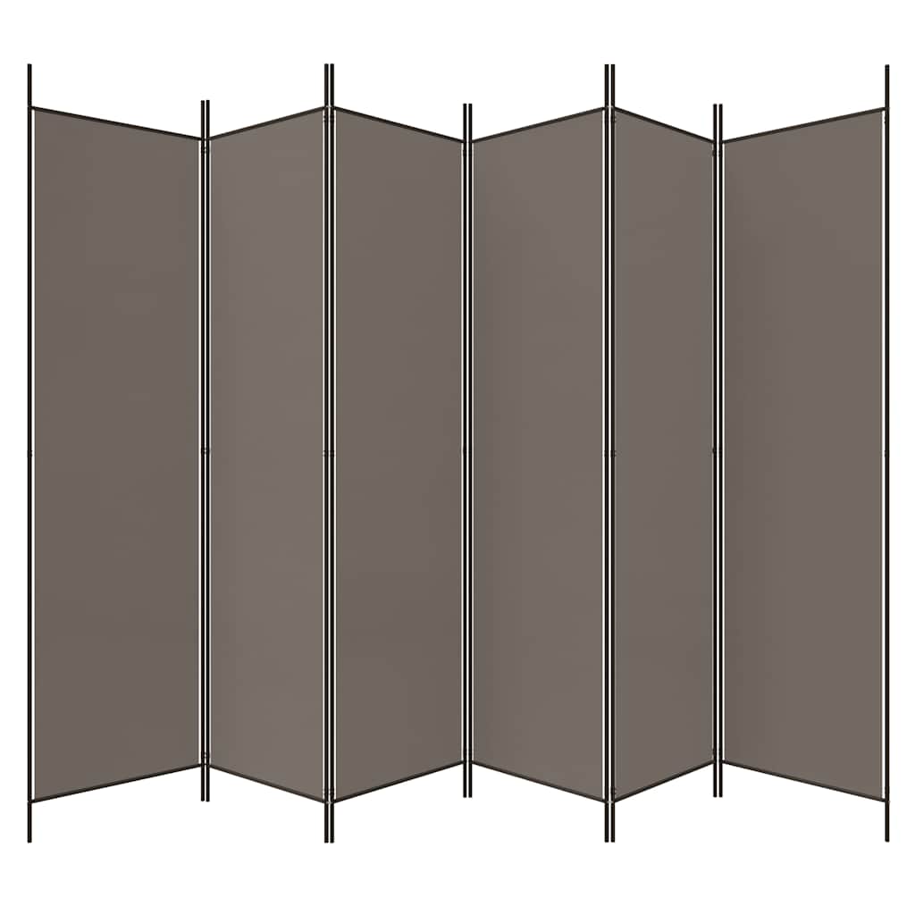 Sobna pregrada s 6 panela antracit 300x200 cm od tkanine