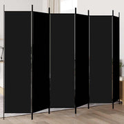 Sobna pregrada s 6 panela crna 300x200 cm od tkanine
