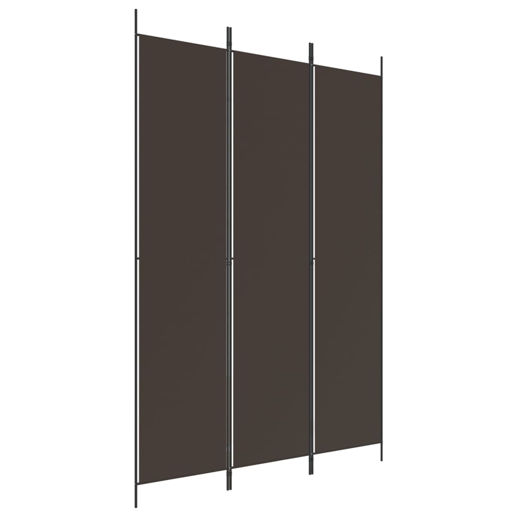 Sobna pregrada s 3 panela smeđa 150x220 cm od tkanine