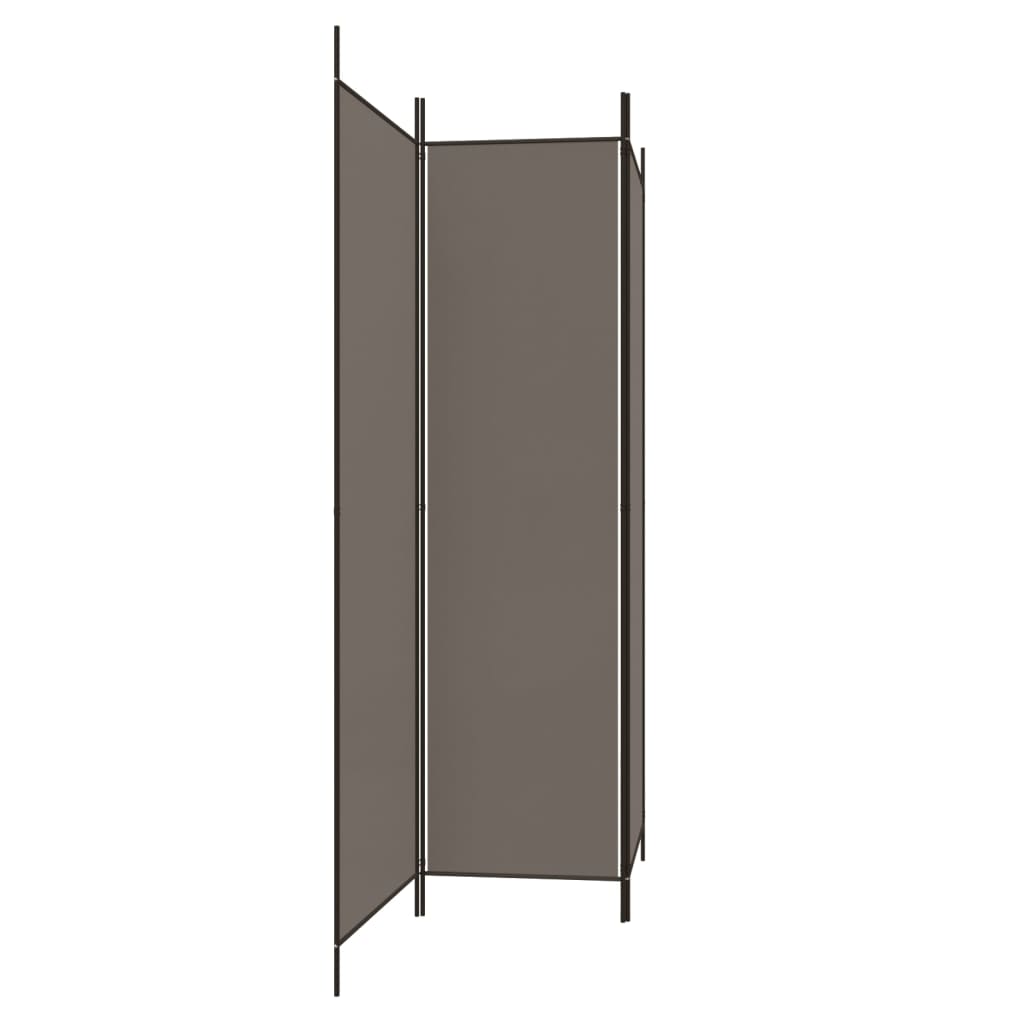 Sobna pregrada s 3 panela antracit 150 x 220 cm od tkanine