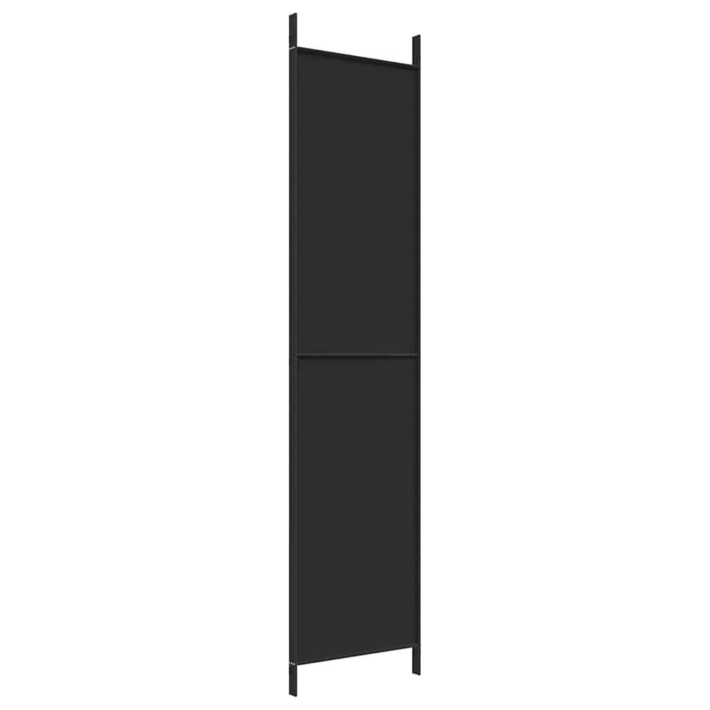 Sobna pregrada s 3 panela crna 150 x 220 cm od tkanine