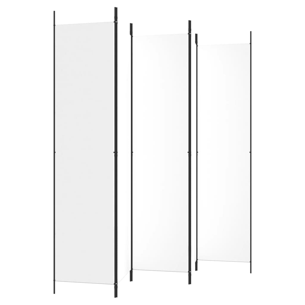 Sobna pregrada s 5 panela bijela 250 x 220 cm od tkanine