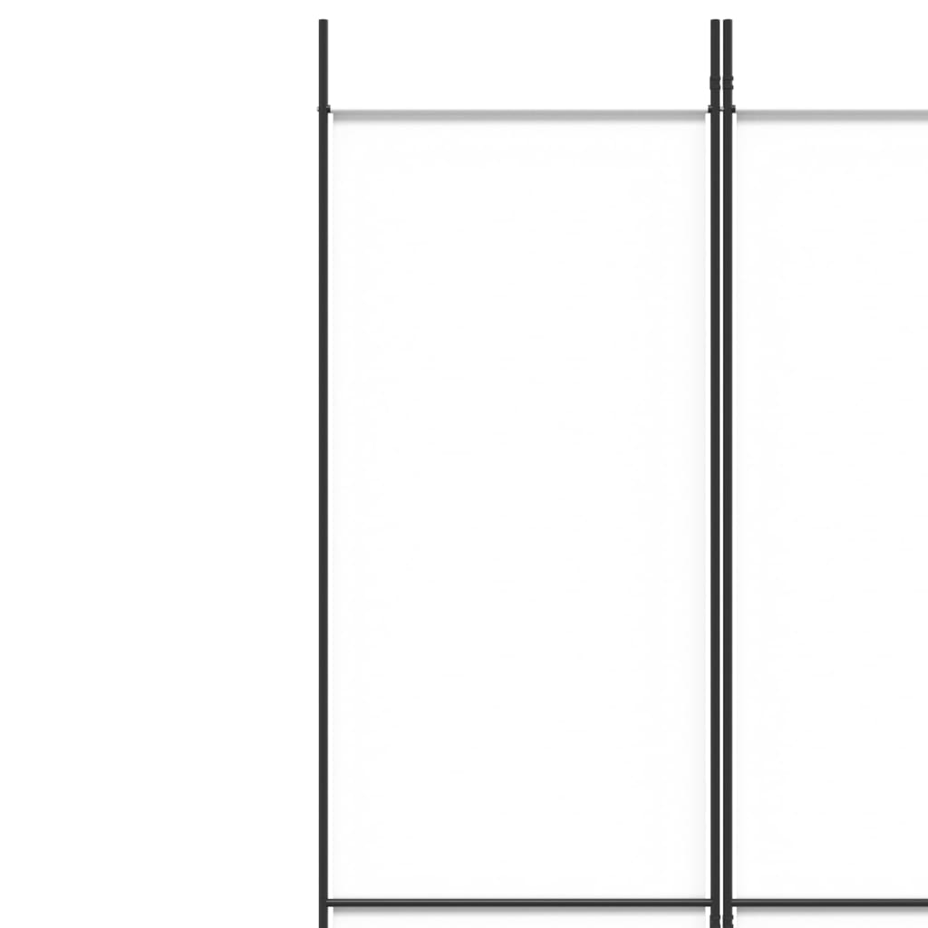 Sobna pregrada s 6 panela bijela 300 x 220 cm od tkanine
