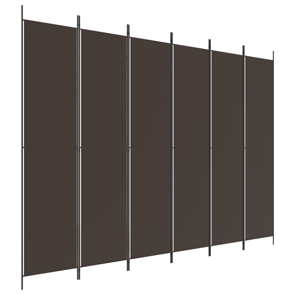 Sobna pregrada s 6 panela smeđa 300x220 cm od tkanine