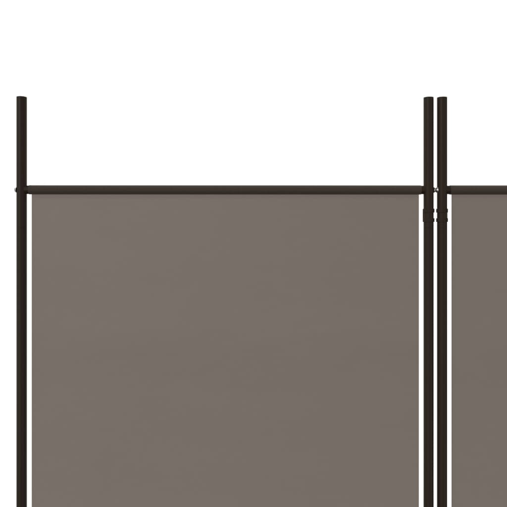 Sobna pregrada s 6 panela antracit 300 x 220 cm od tkanine