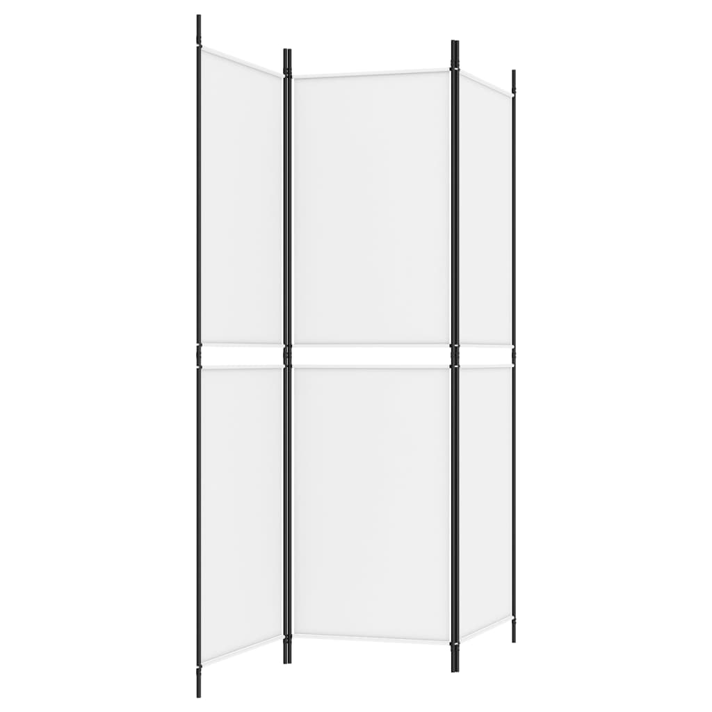 Sobna pregrada s 3 panela bijela 150 x 180 cm od tkanine