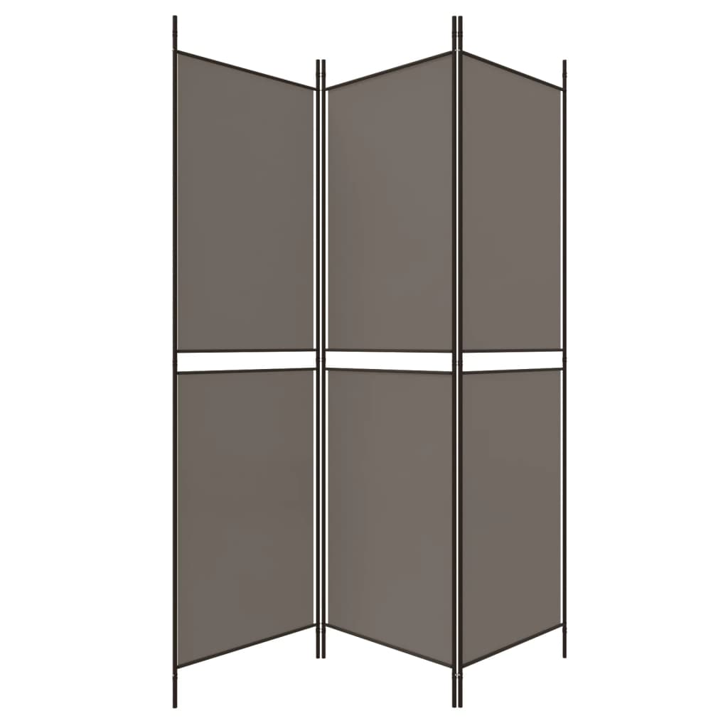Sobna pregrada s 3 panela antracit 150x180 cm od tkanine