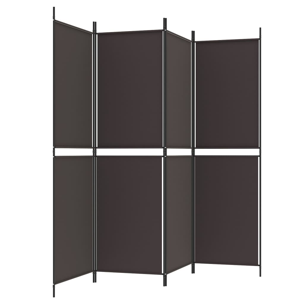 Sobna pregrada s 4 panela smeđa 200x180 cm od tkanine