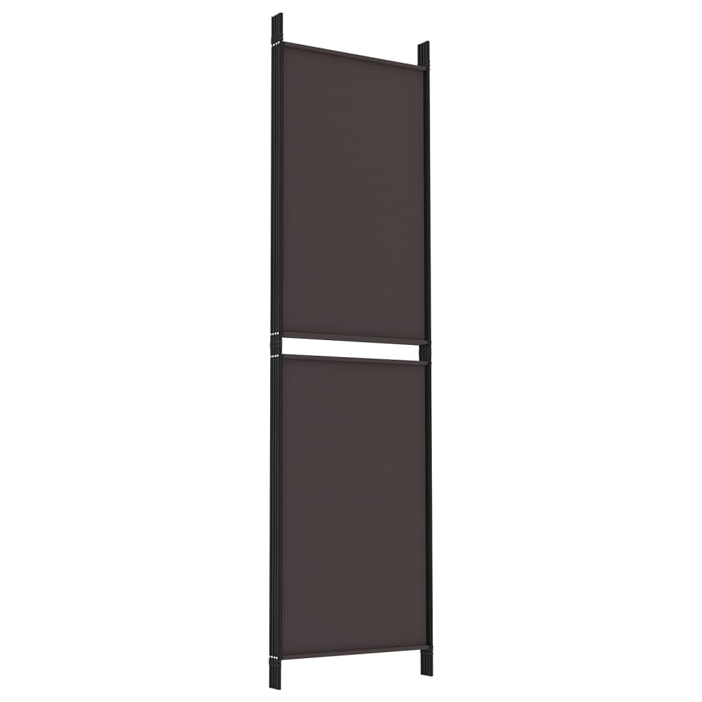 Sobna pregrada s 4 panela smeđa 200x180 cm od tkanine