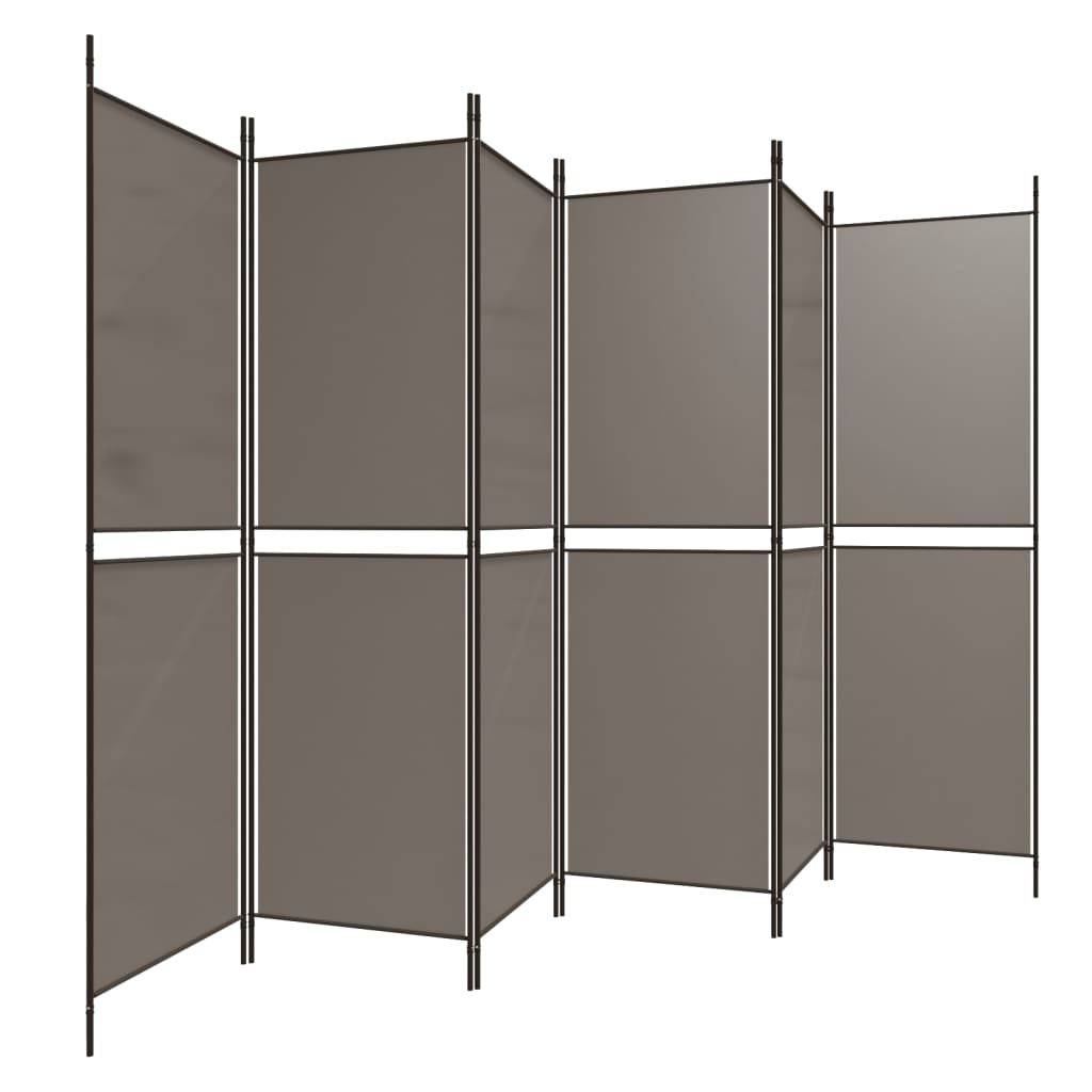 Sobna pregrada s 6 panela antracit 300 x 180 cm od tkanine