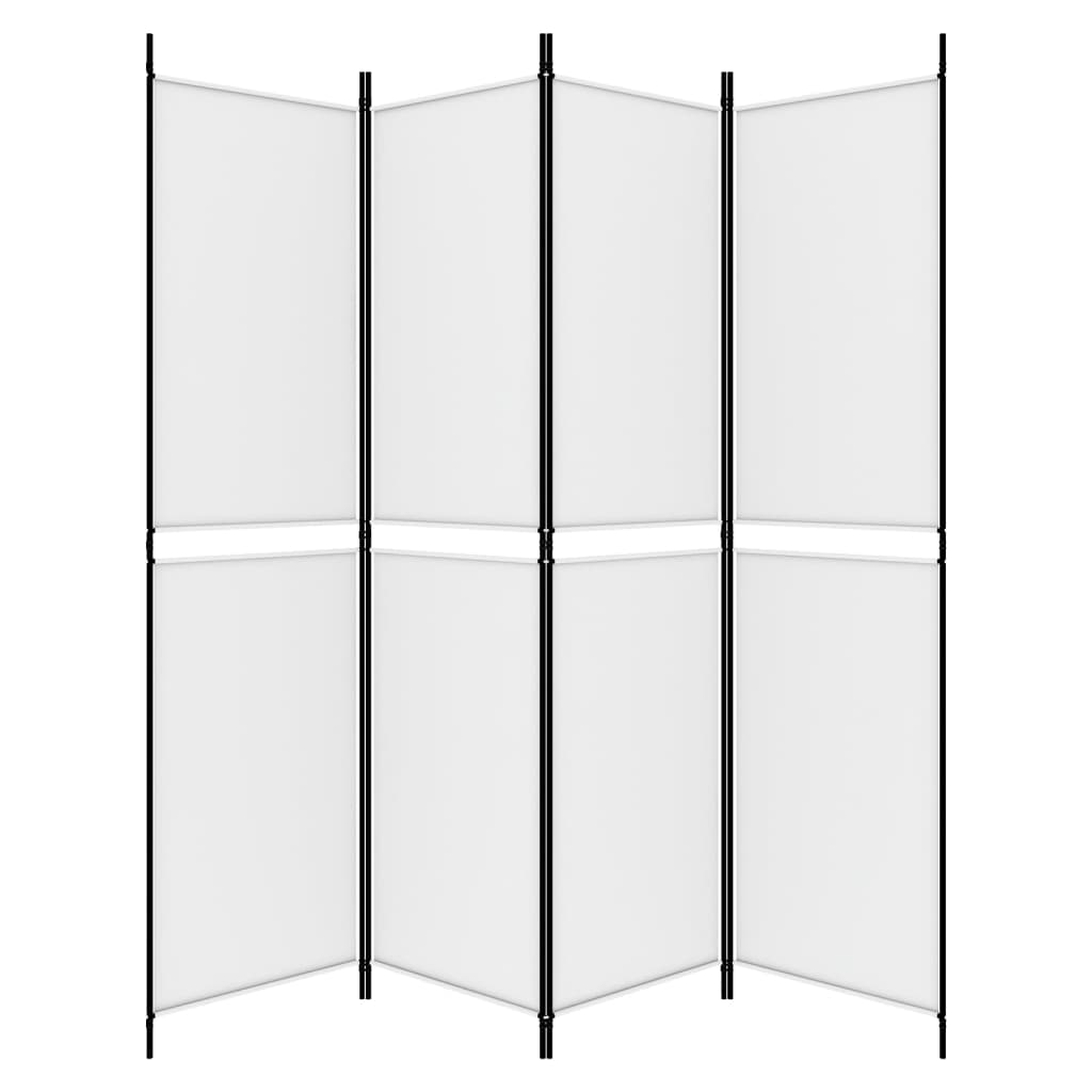 Sobna pregrada s 4 panela bijela 200 x 200 cm od tkanine