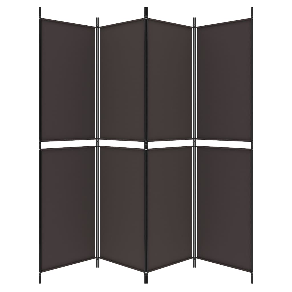 Sobna pregrada s 4 panela smeđa 200 x 200 cm od tkanine