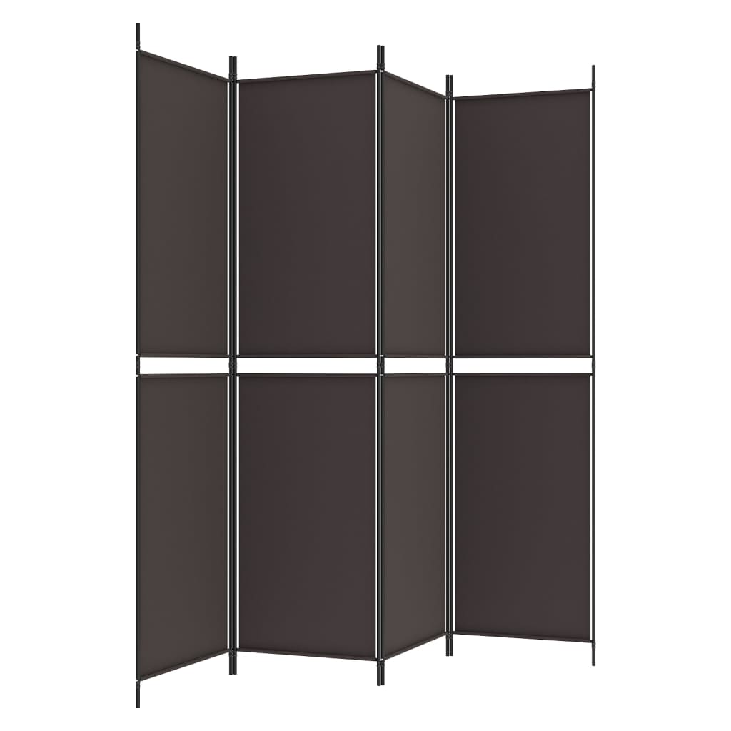 Sobna pregrada s 4 panela smeđa 200 x 200 cm od tkanine
