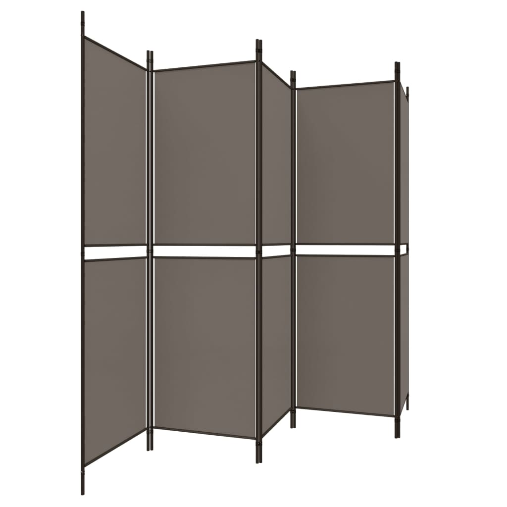 Sobna pregrada s 5 panela Antracit 250 x 200 cm od tkanine