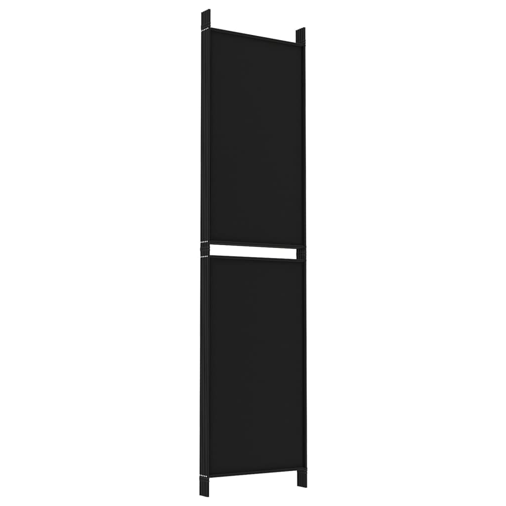 Sobna pregrada s 5 panela crna 250x200 cm od tkanine