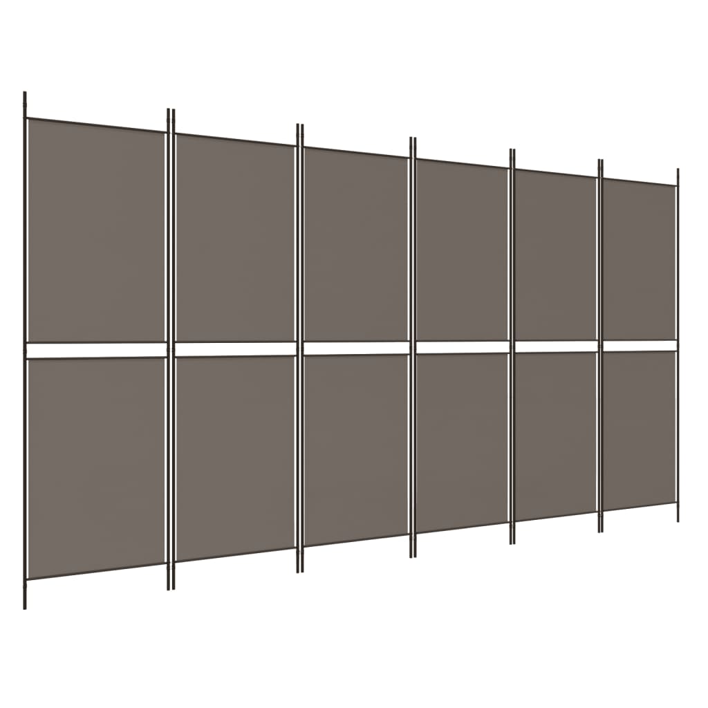 Sobna pregrada s 6 panela antracit 300x200 cm od tkanine