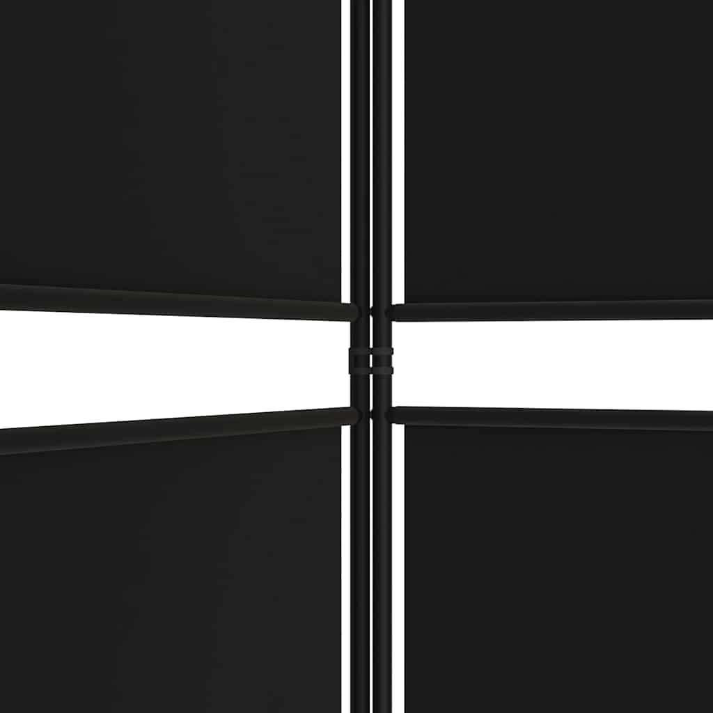 Sobna pregrada s 3 panela crna 150 x 220 cm od tkanine