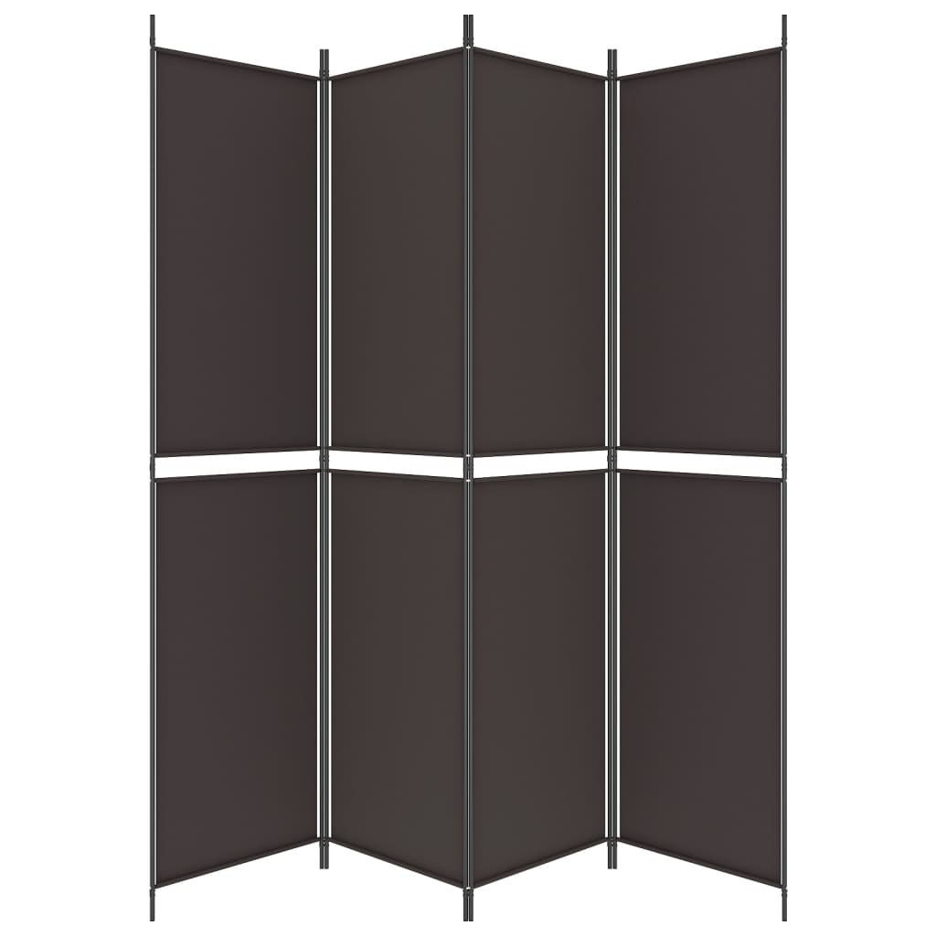 Sobna pregrada s 4 panela smeđa 200 x 220 cm od tkanine