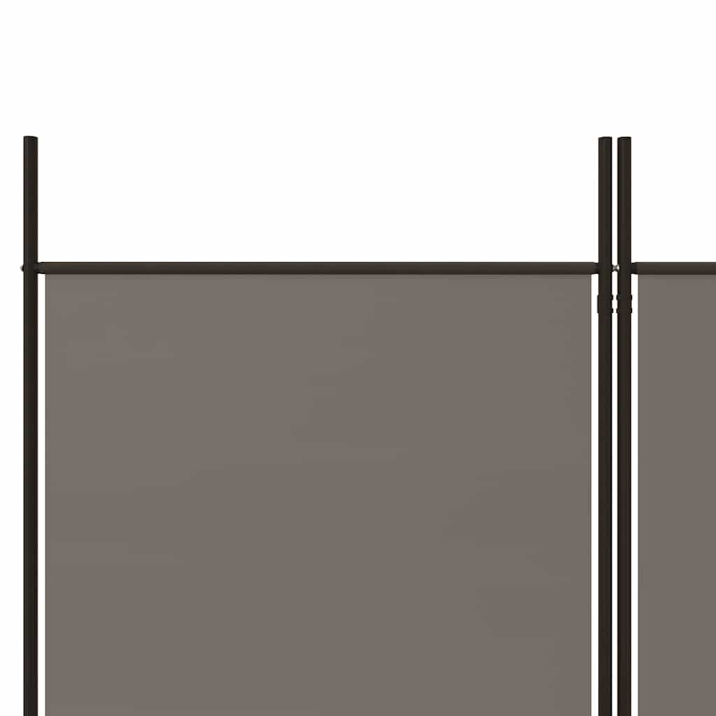 Sobna pregrada s 4 panela antracit 200 x 220 cm od tkanine