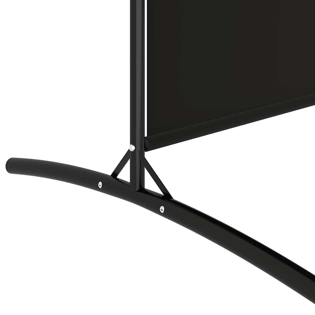 Sobna pregrada s 4 panela crna 346x180 cm od tkanine
