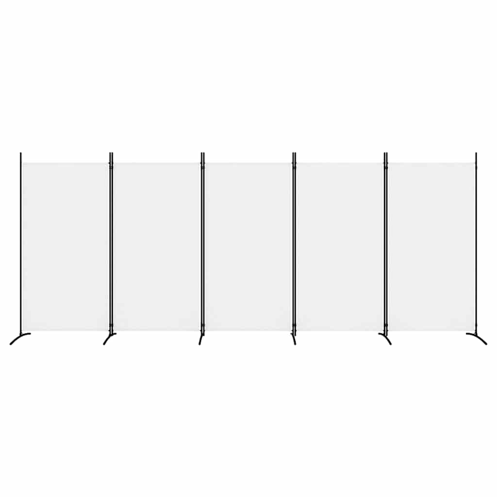 Sobna pregrada s 5 panela bijela 433x180 cm od tkanine