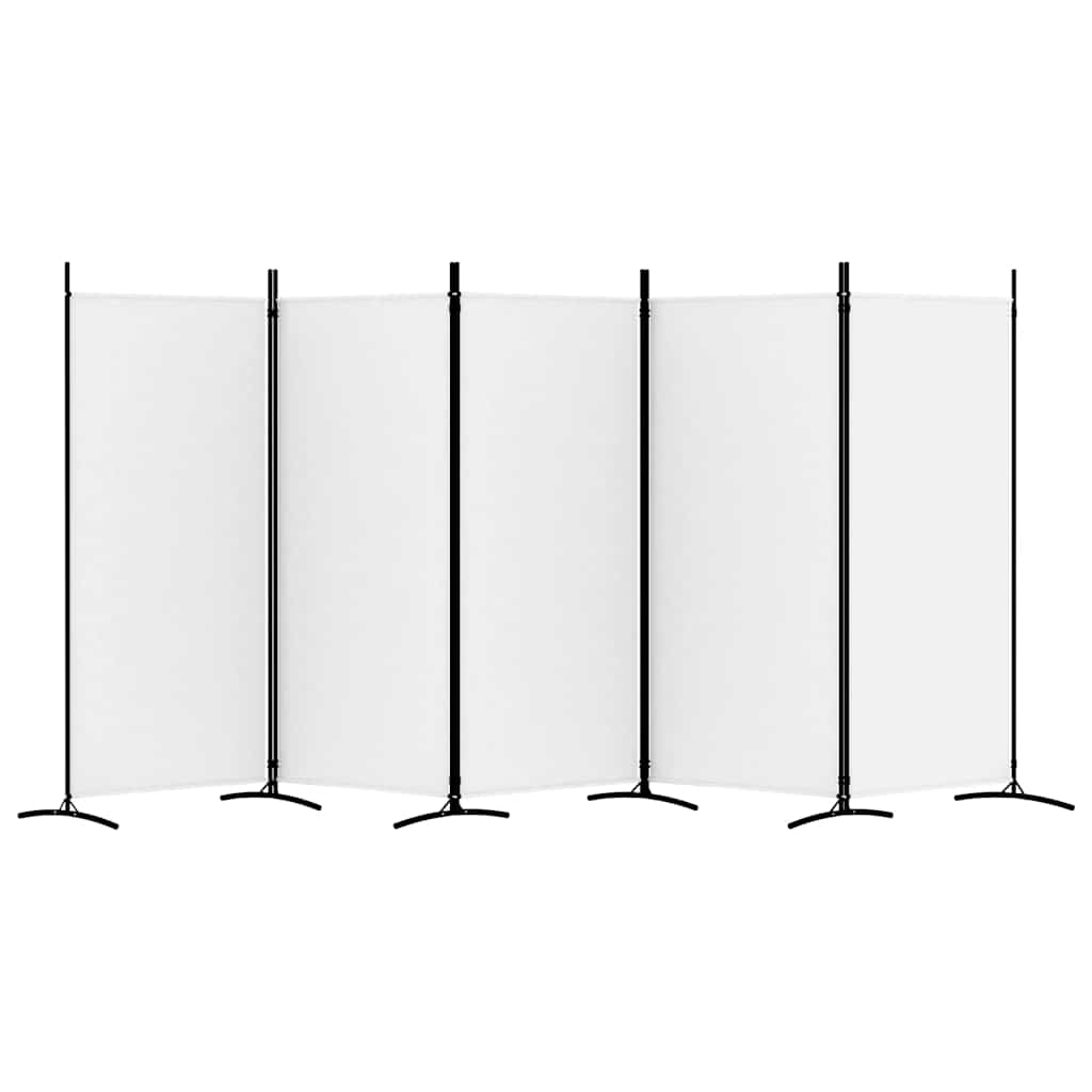 Sobna pregrada s 5 panela bijela 433x180 cm od tkanine