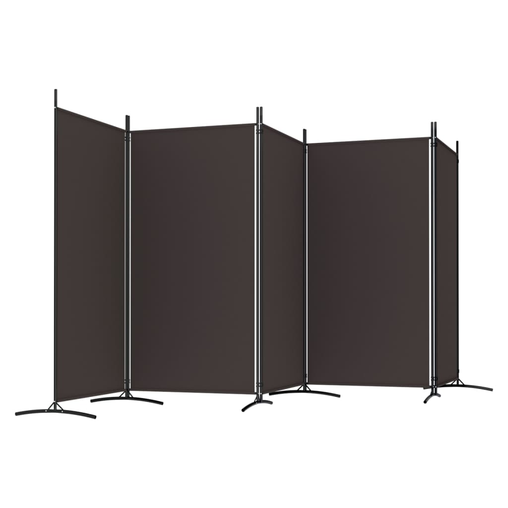 Sobna pregrada s 5 panela smeđa 433x180 cm od tkanine