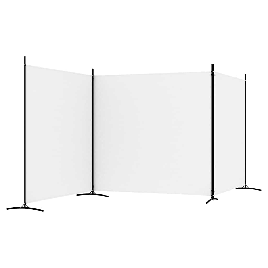 Sobna pregrada s 3 panela bijela 525 x 180 cm od tkanine