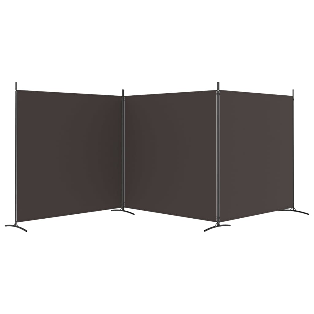 Sobna pregrada s 3 panela smeđa 525 x 180 cm od tkanine