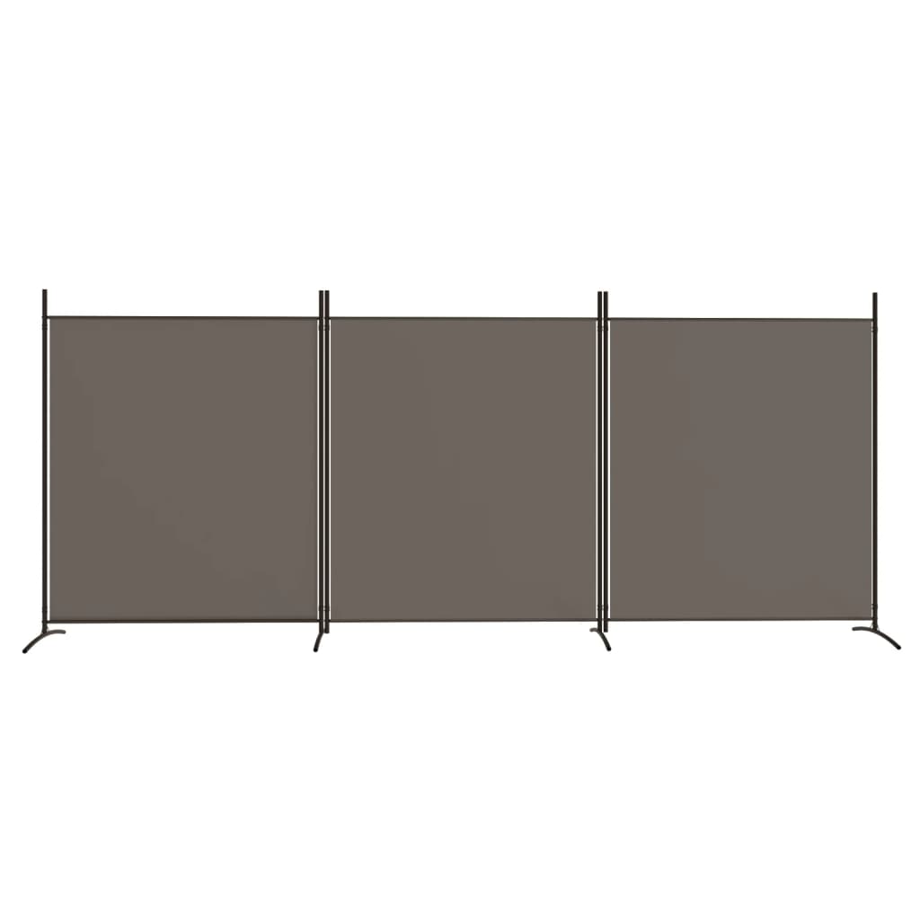 Sobna pregrada s 3 panela antracit 525 x 180 cm od tkanine