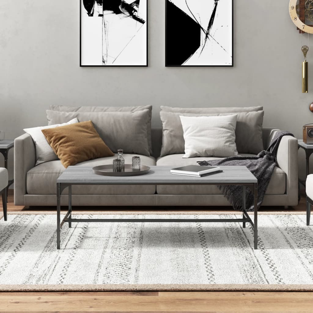 Stolić za kavu boja sivog hrasta 80x50x35 cm konstruirano drvo
