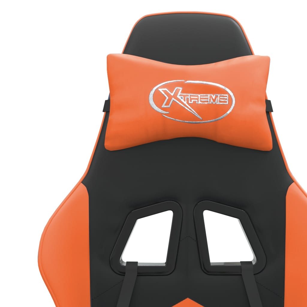 Okretna igraća stolica crno-narančasta od umjetne kože