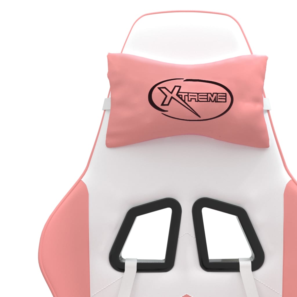 Okretna igraća stolica bijelo-ružičasta od umjetne kože
